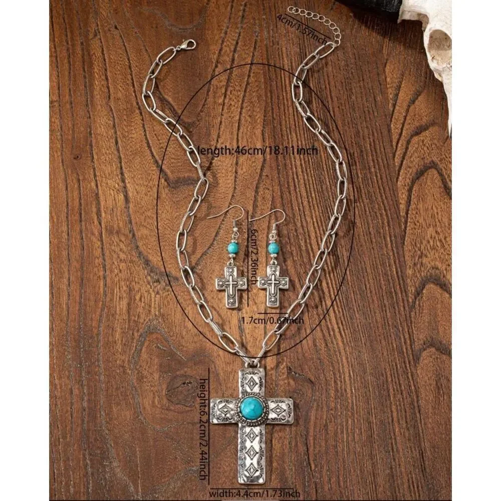 Cross Earring Necklace Set